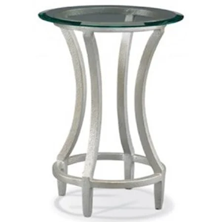 Round Drink Table with Laid-On Glass Top
